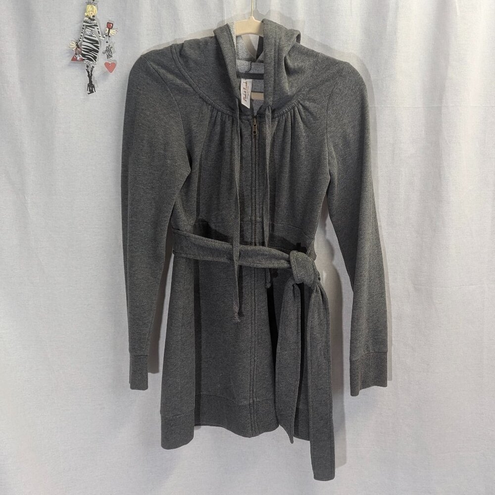Victoria's Secret Plush & Lush Size Small Gray Sweat Jacket in Trench-Style